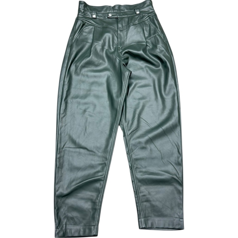 BLANKNYC Green Faux Leather High Waist Tapered Pants Size 30 - Picture 4 of 15